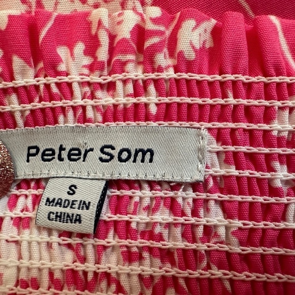 NWT Peter Som for Anthropologie Pink White Floral Midi Dress Women's size Small - Picture 12 of 14